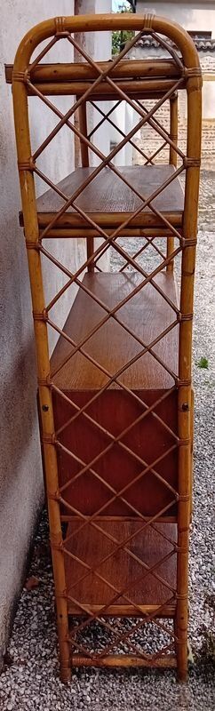 antique rattan shelf