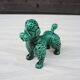 Ancienne figurine caniche en barbotine verte