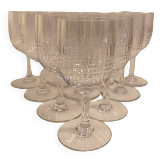 10 baccarat crystal glasses, Nancy model, circa 1920.