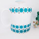 Lot 1 teapot 1 milk pot 2 cups vintage blue