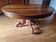 Solid walnut gueridon table for 6 to 16 guests.