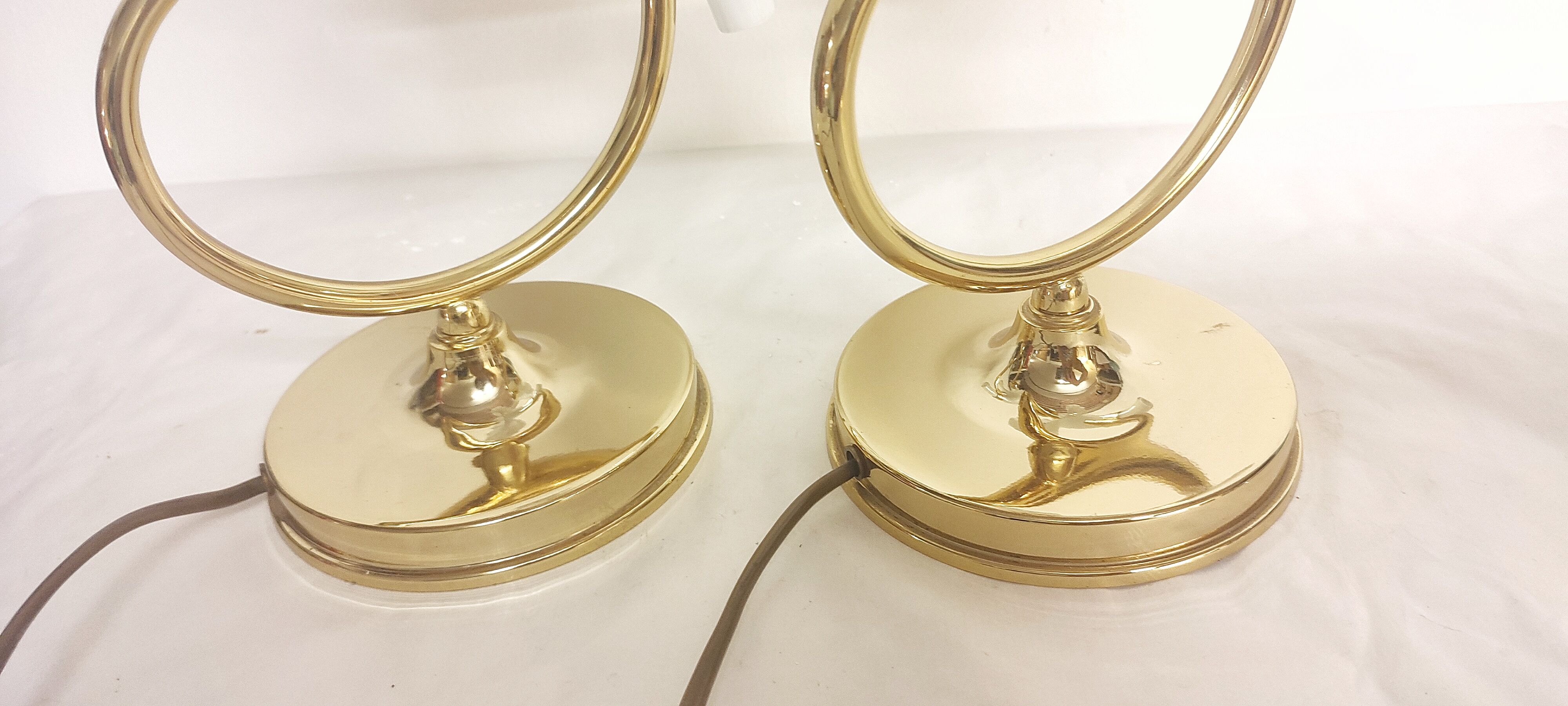 Pair of table lamps calla lily "Franco Luce" murano glass. Italy 1960s.