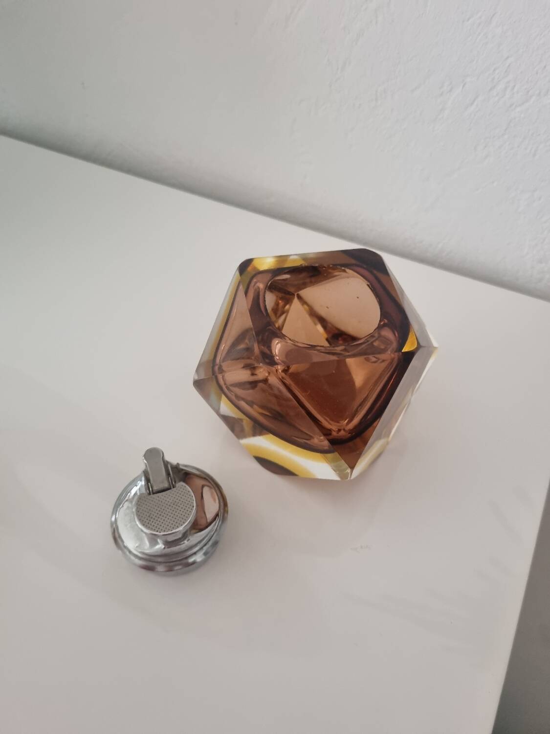Sommerso Murano set: ashtray + table lighter
