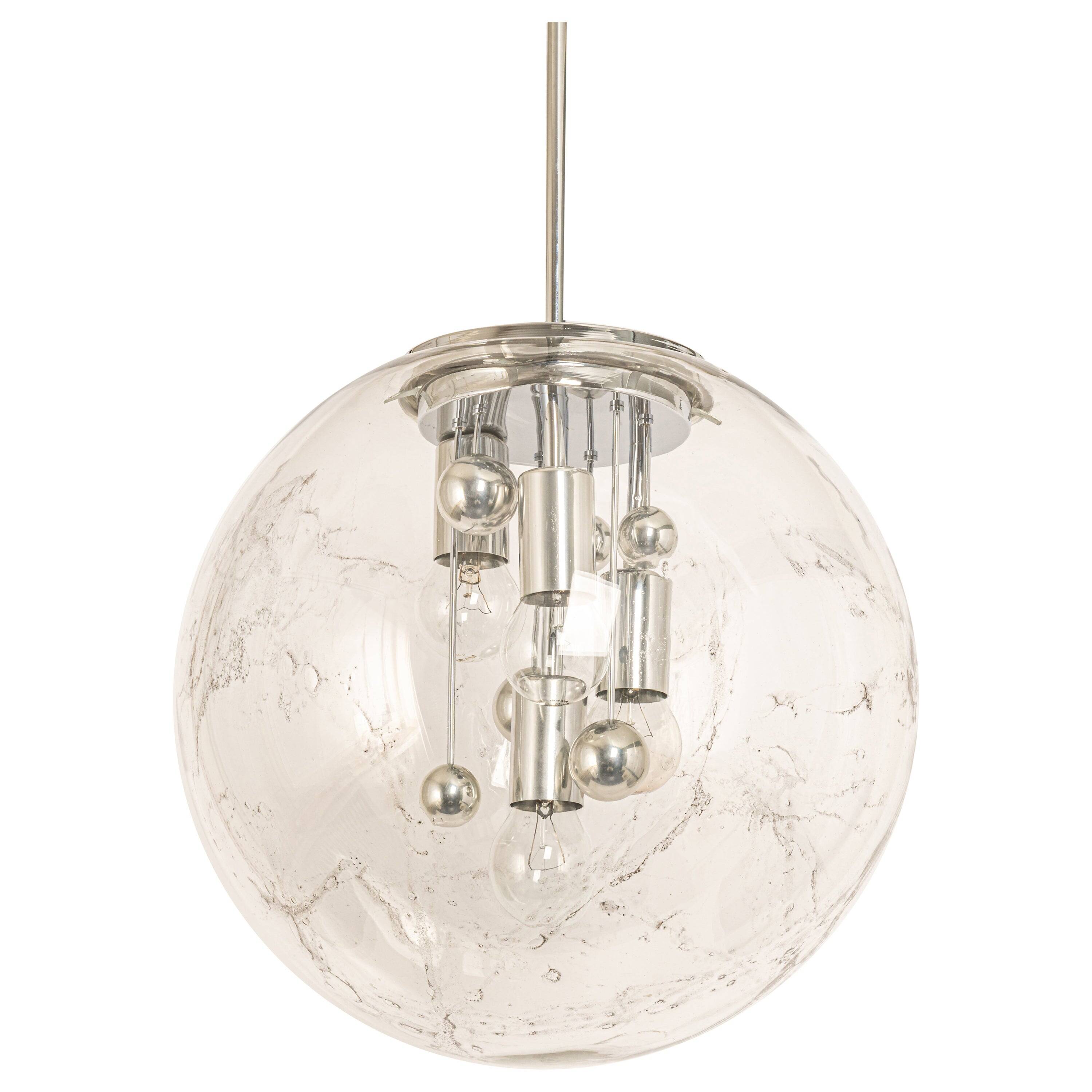 Large Sputnik ball pendant by Doria, Germany, 1970s.