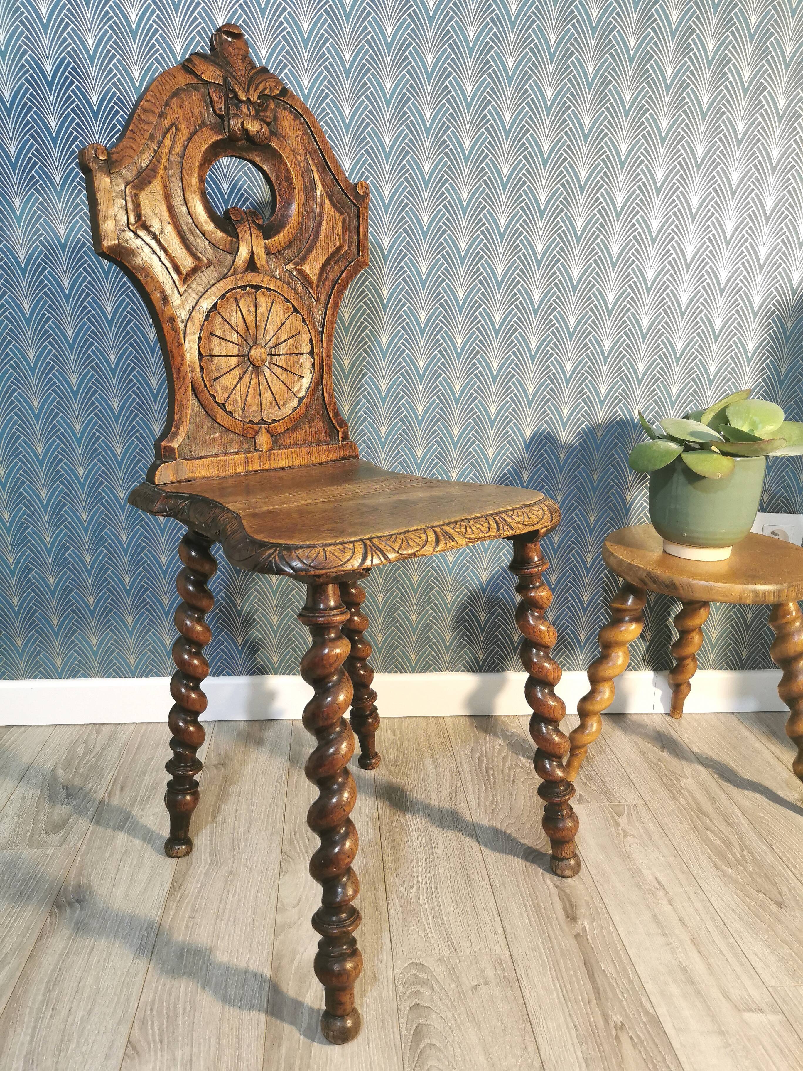 Carved oak chair