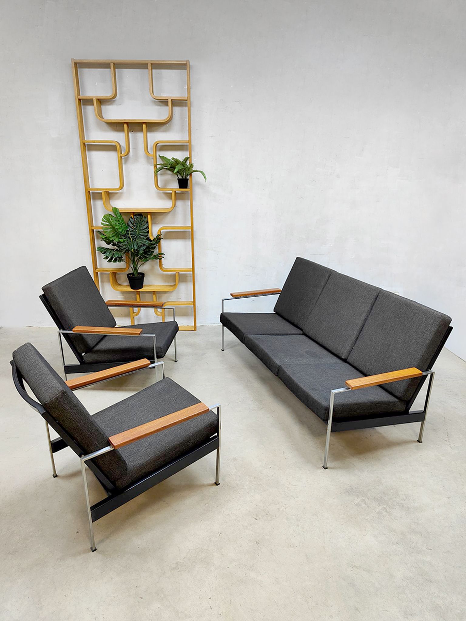 Vintage Dutch design lounge set sofa chairs bank fauteuils Rob Parry
