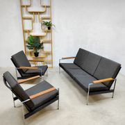 Vintage Dutch design lounge set sofa chairs bank fauteuils Rob Parry