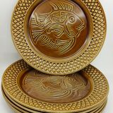 Assiettes plates poisson Digoin Sarreguemines