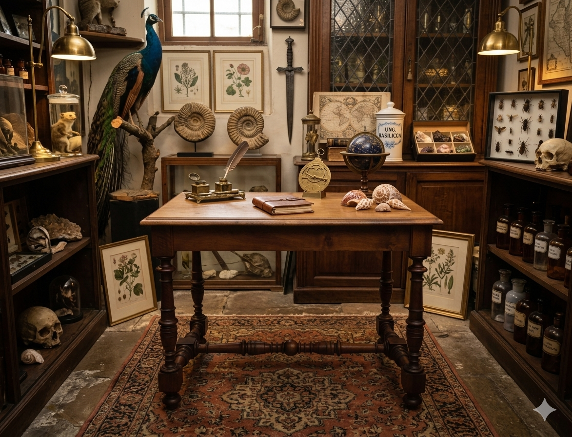 Louis XIII walnut desk • Small centre table in Renaissance style