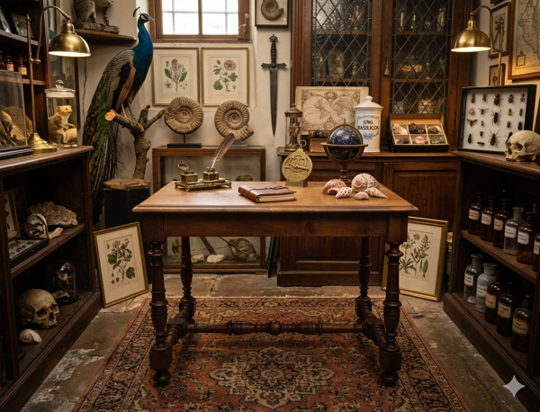 Table bureau Louis XIII en noyer • Petite table de milieu style Renaissance