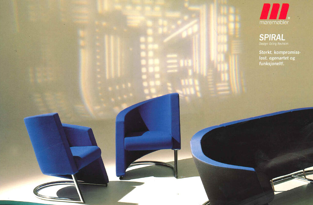 Erling Revheim, Armchair model "Spiral" in chrome tubular metal and green fabric