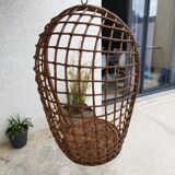 Swing hanging armchair osier rattan
