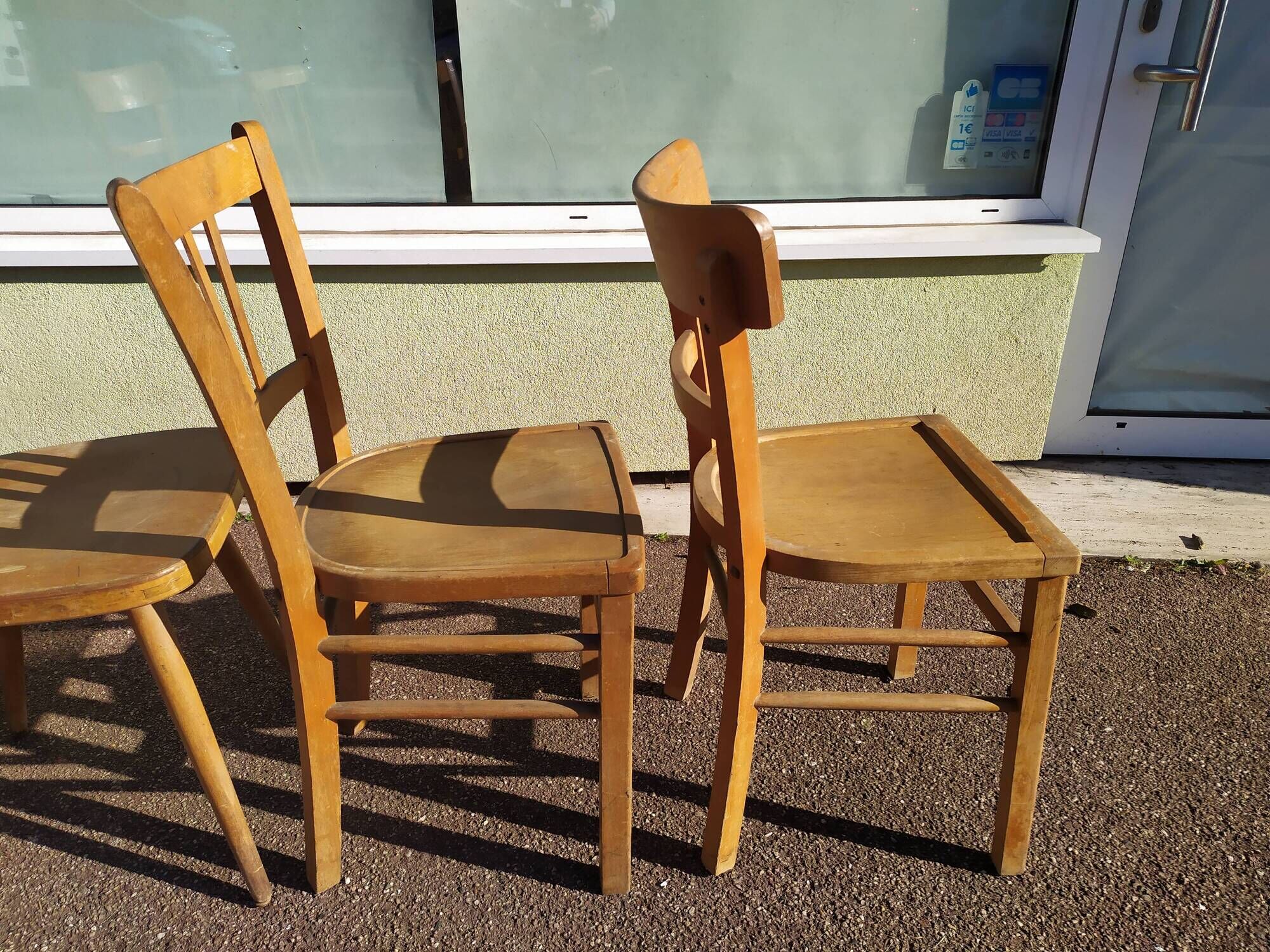 Lot of 4 luterma wood bistrot chairs years 50/60