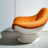 White and orange shell Chair