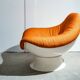 White and orange shell Chair