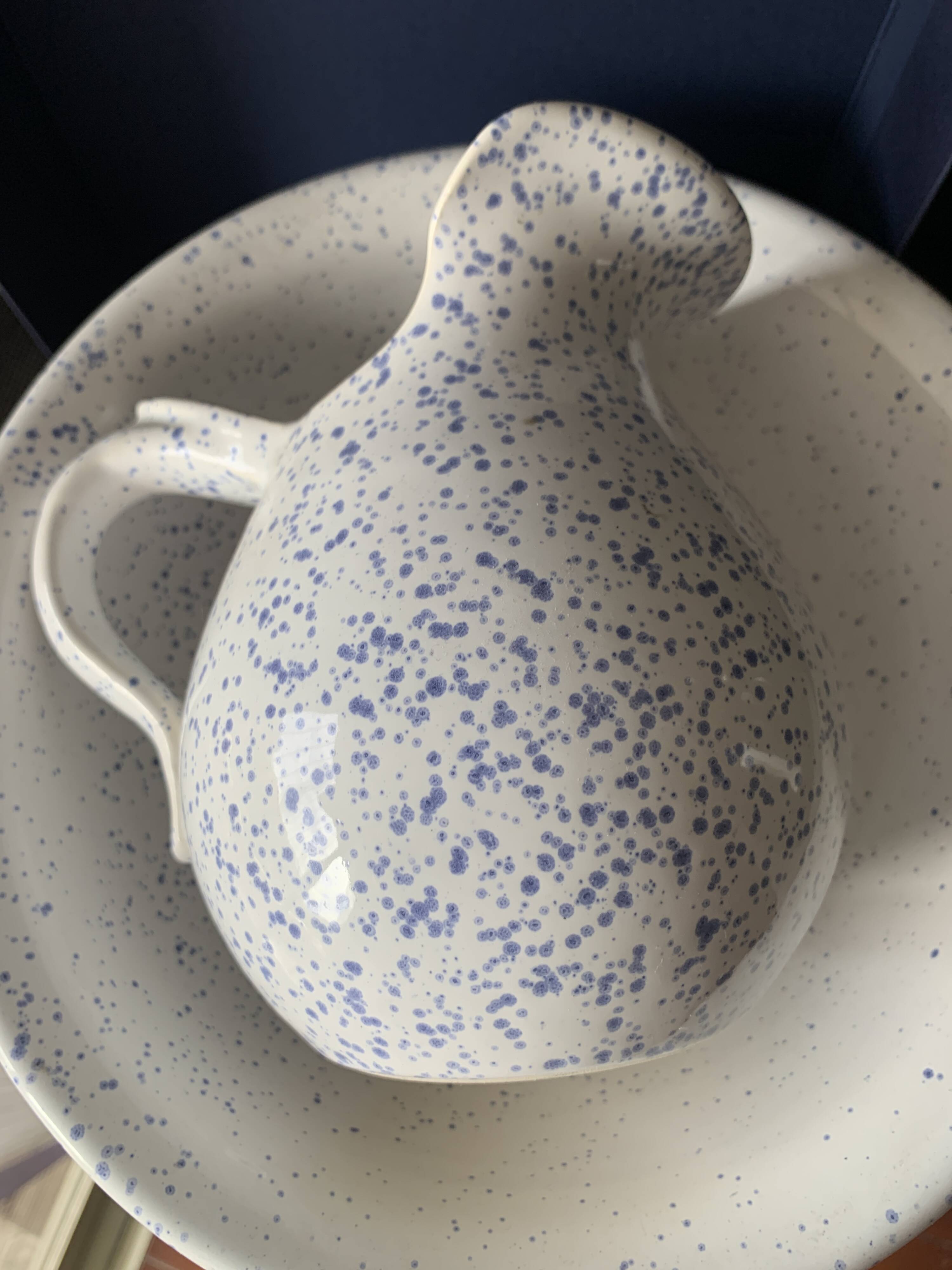 Ancien ensemble de toilette en céramique Monaco – Pichet & Bassine – Vintag