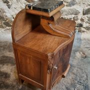 Table de chevet Art Déco française avec dessus en marbre, vers 1930