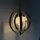 Mid-century glass sphere hanging pendant glass lamp design 1970’s space age Italy