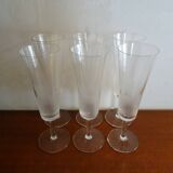 6 flutes champagne crystal cut art deco style