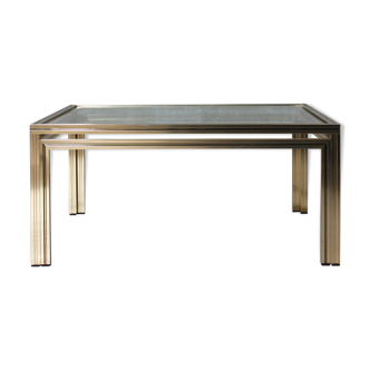 Gold square coffee table by Pierre Vandel, 1970