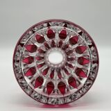 Cut and double red crystal vase from Val Saint-Lambert.