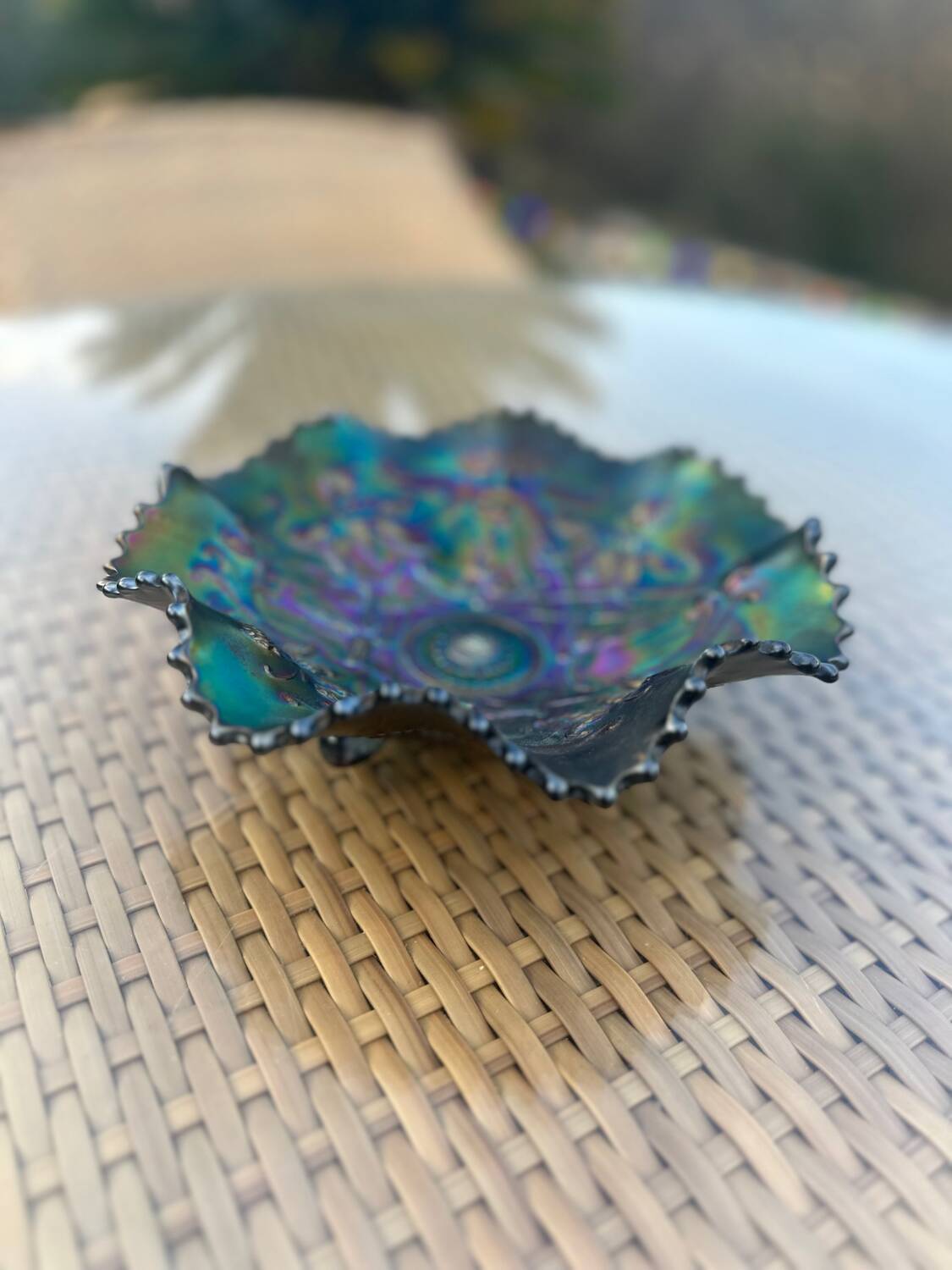 Glass Bowl or Pocket Filler Carnival by Northwood Period 20th century