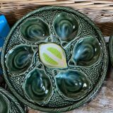 Set of 2 Saint Clément oyster plates in slip