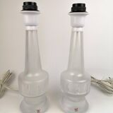 Pair of Kosta crystal table lamps, Sweden, 1960s