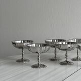 6 coupelles sur pied en inox style Letang Remy