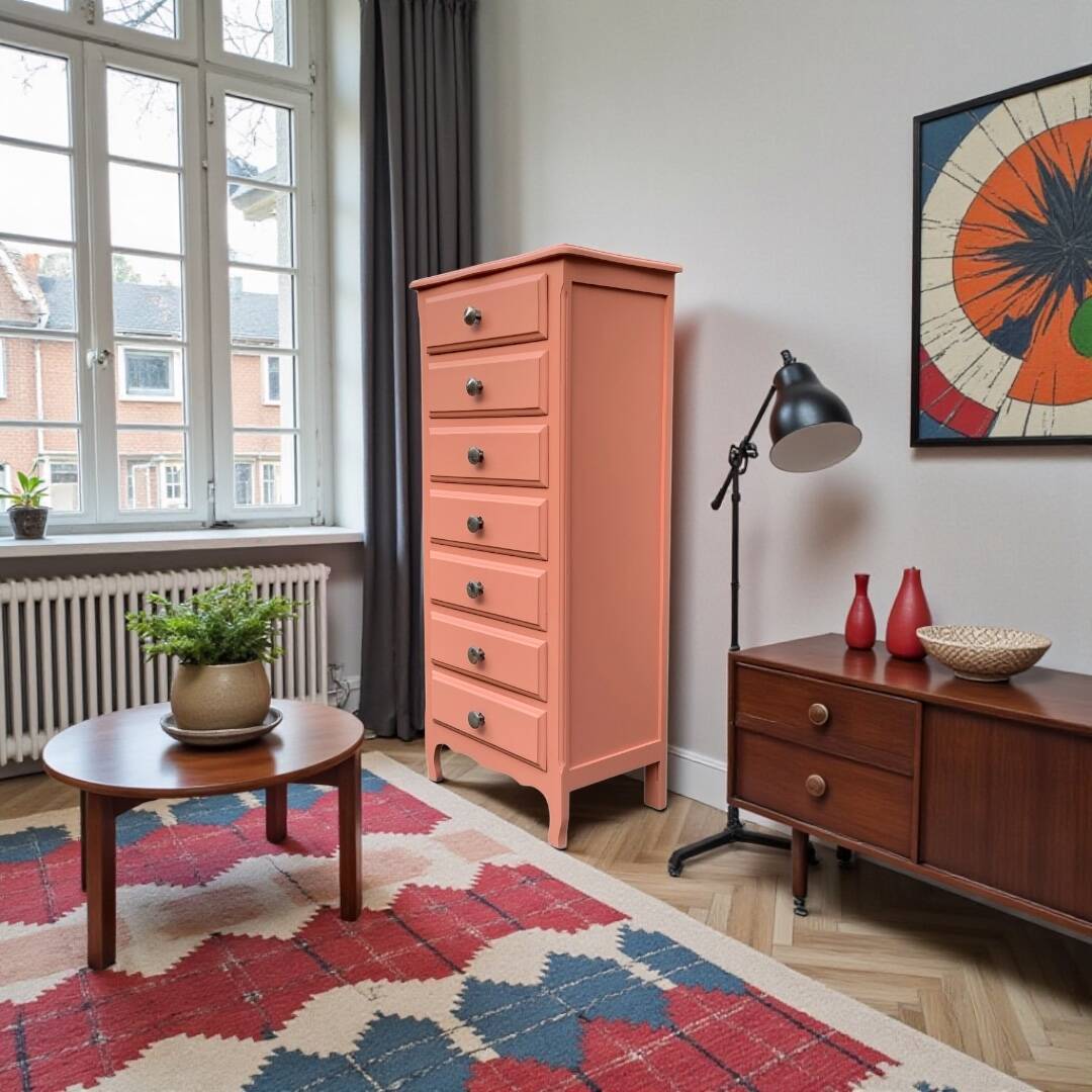 Vintage coral pink weekly planner H120