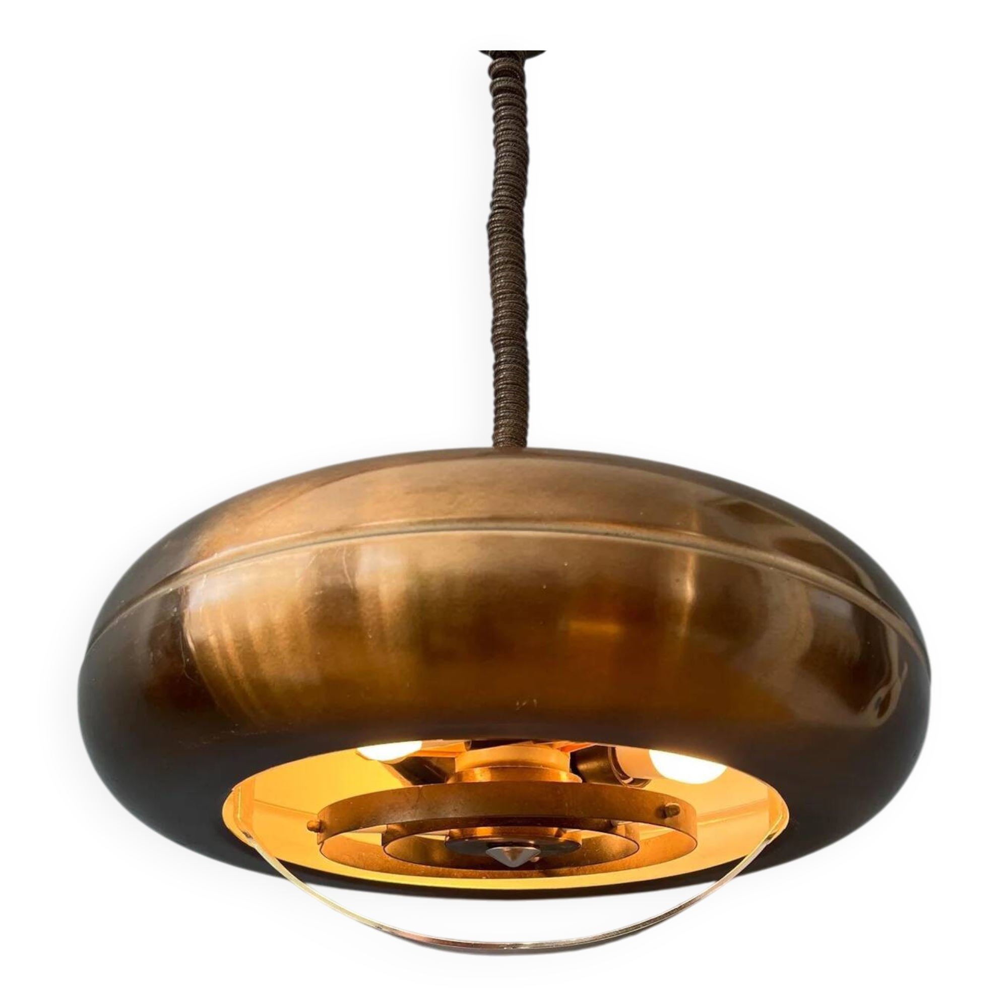 Vintage 'Copper' UFO space age pendant lamp