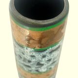 Roller vase – Vintage ceramic, speckled decor with gold highlights, perfect condition