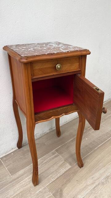 Nightstand Antique Wood and MARBLE