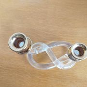 Dorothy Thorpe "Pretzel" candlestick in lucite and gilded brass 70s