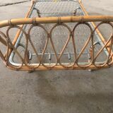 Foldable rattan basket bed