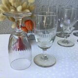 Antique wine glasses half-crystal - France circa 1900