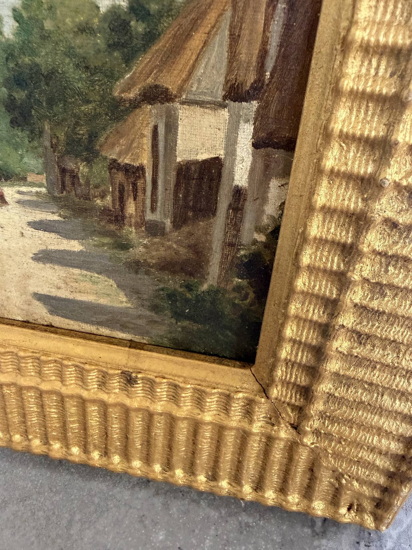 Small oil painting J.Poy 1900