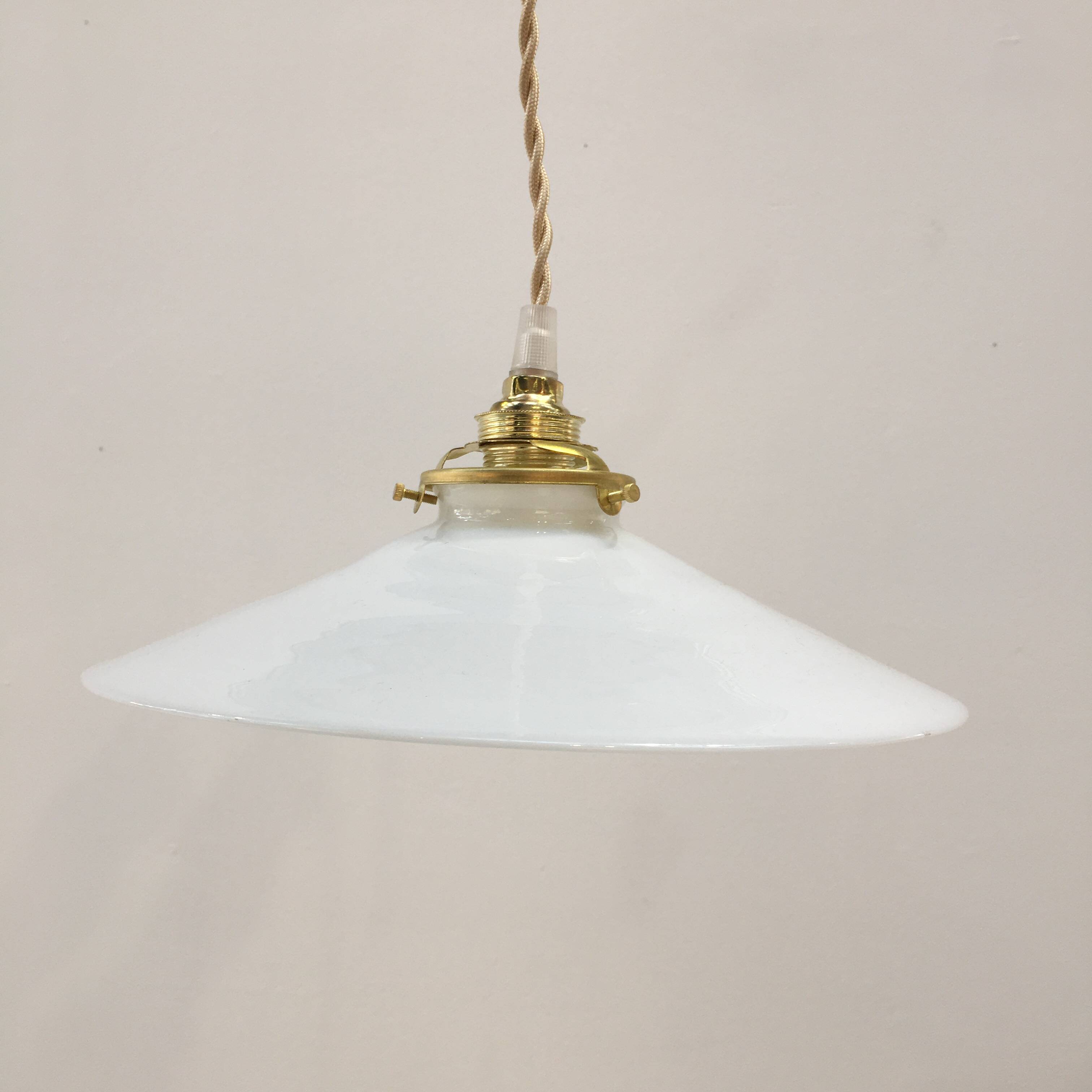 Vintage white opaline pendant light