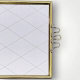 Antique gold metal mirror tray – gold diamond decoration