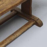 Antique Oak Coffee Table with Reclaimed Flax Base