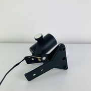 3 clip-on spotlights, black metal, 1960s, vintage