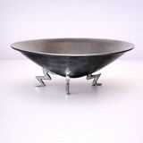 Vintage aluminium coupe/plate – zigzag base in Memphis style from the 80s.