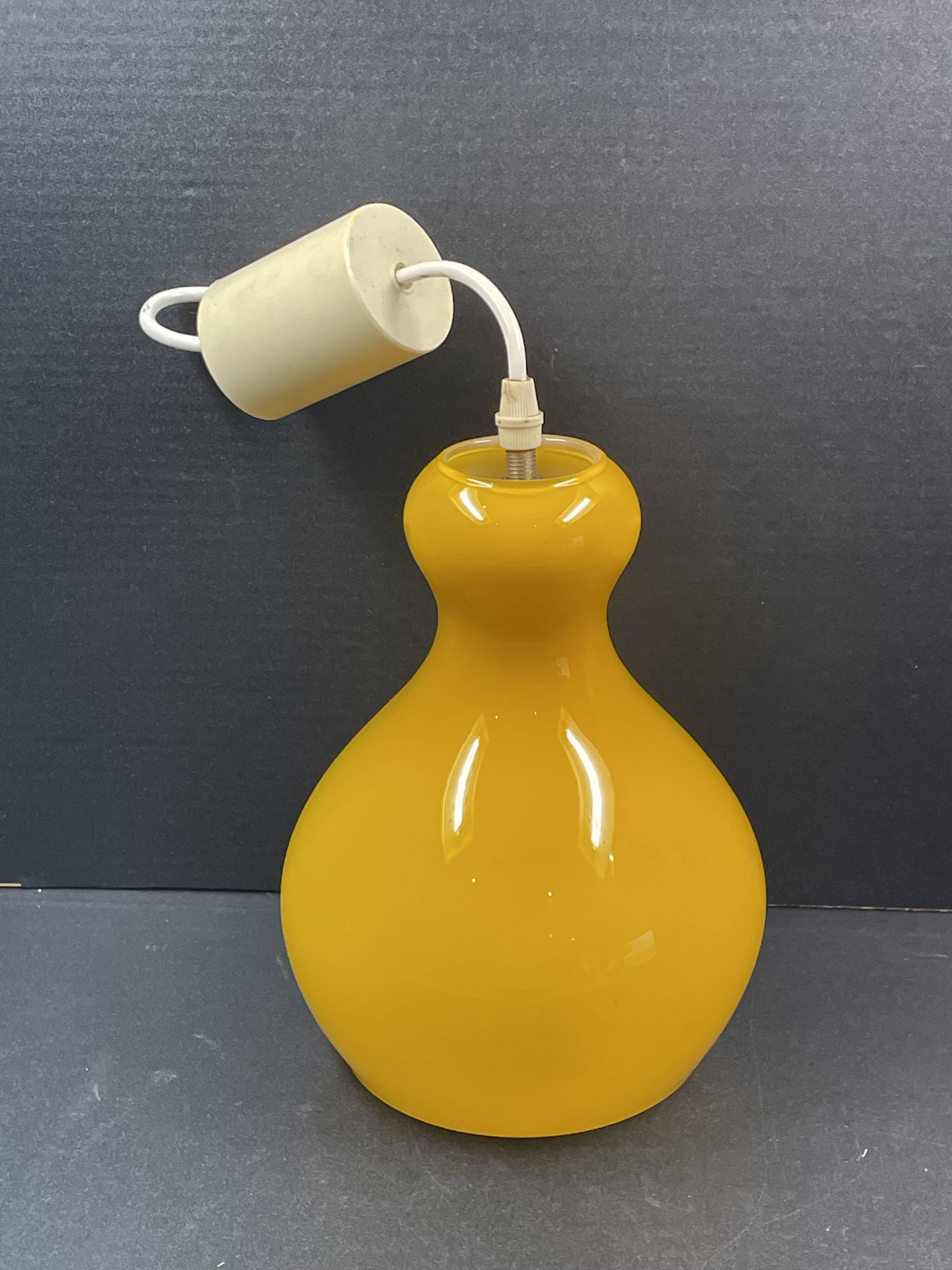 Orange opaline chandelier circa 1970