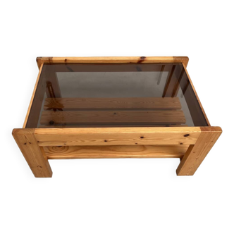 80s pine coffee table