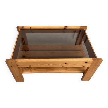 Table basse en pin des années 80