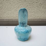 Ancienne cruche 'long bec' en céramique turquoise