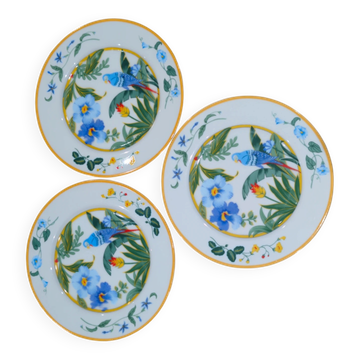 ensemble de 3 assiettes à dessert / entremets en porcelaine blanche fi