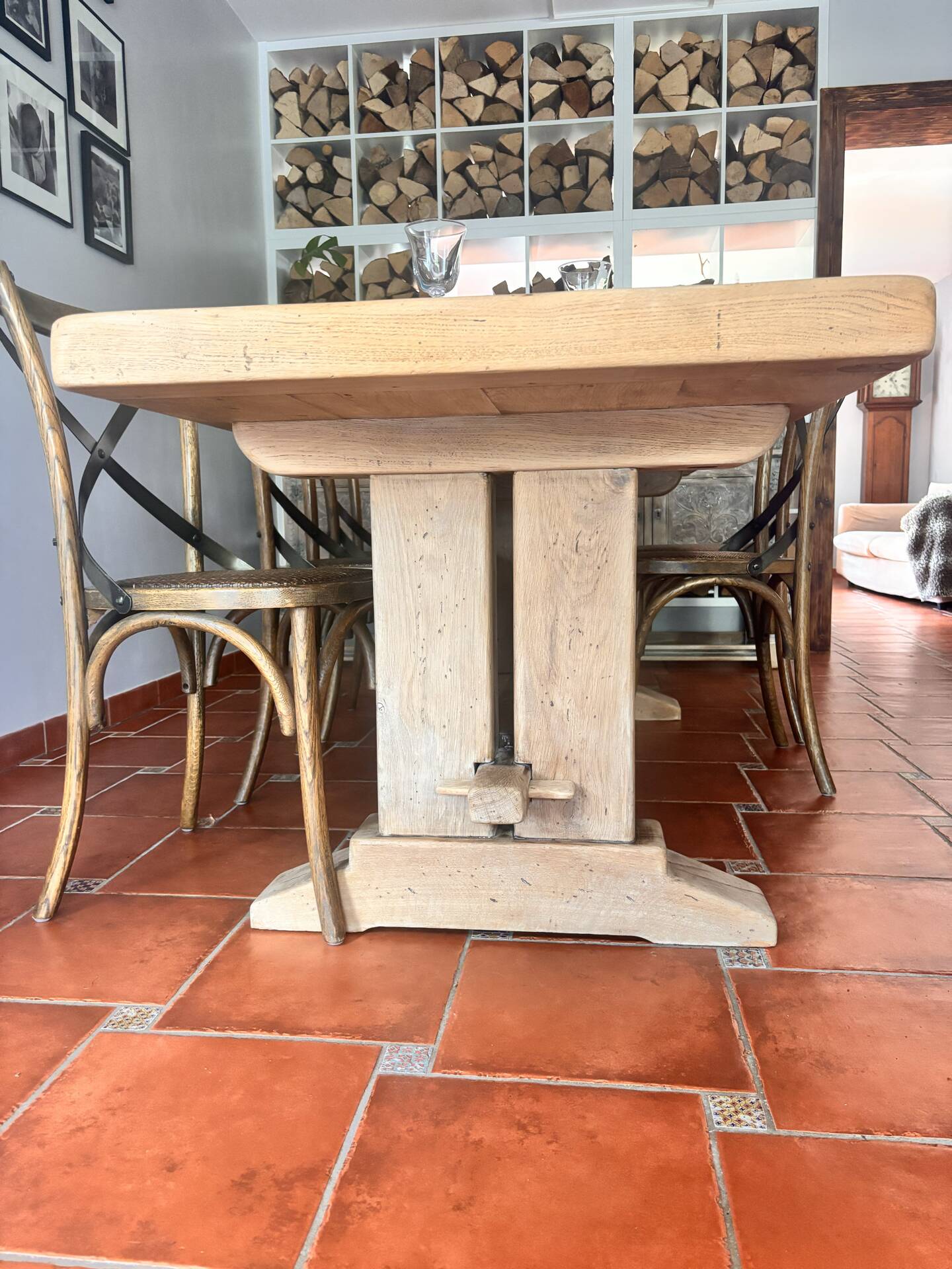 Large farmhouse table from Tonge in restored solid oak – 220 cm