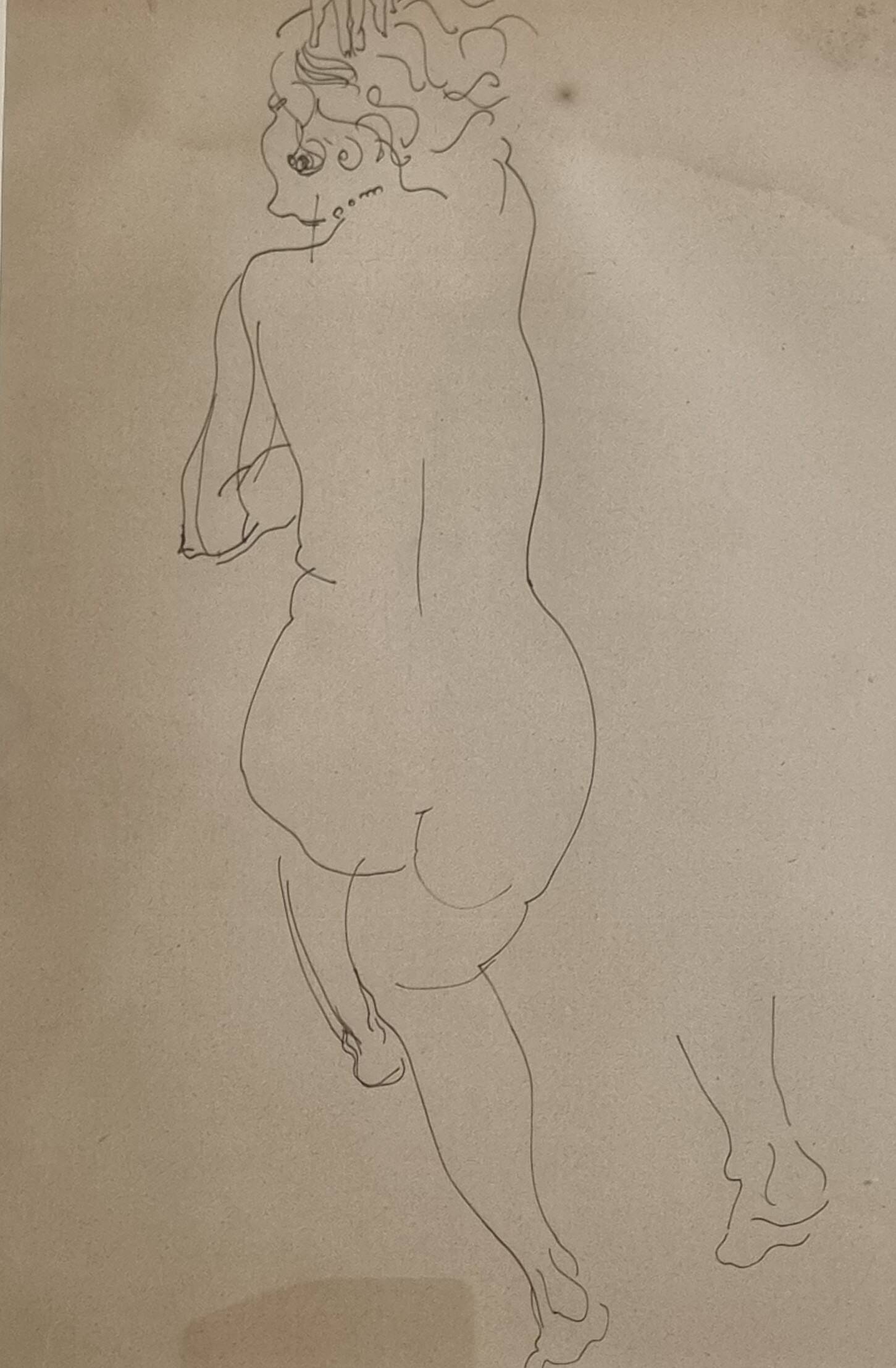 Héliogravure after Raoul Dufy study of a nude. Old print, 43x34 cm.
