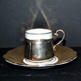 Precious cup in German porcelain and solid silver 835S BP Württemberg